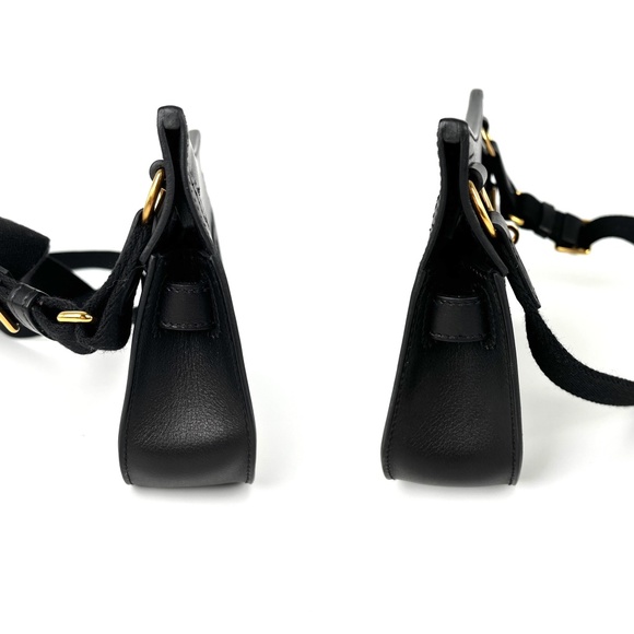 HERMES Mini Jypsiere Black Evercolor Leather Gold Hardware Crossbody Bag - Picture 5 of 12